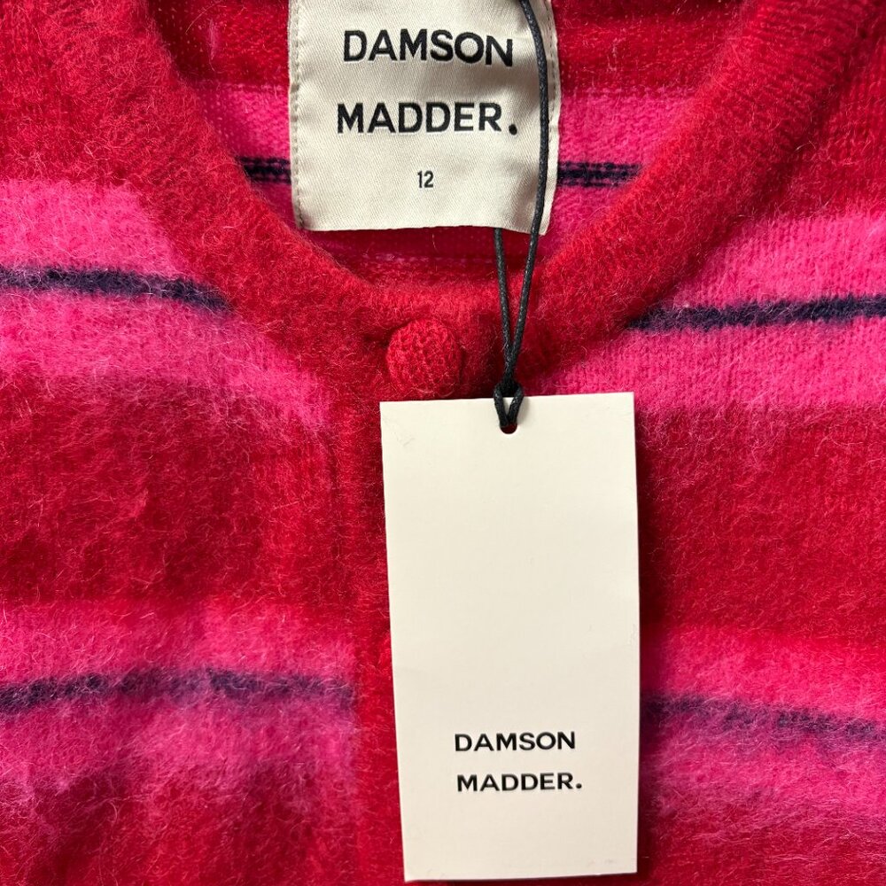 NWT Damson Madder Women's Cece Stripe Cardigan - Red/Pink Stripe - Picture 3 of 8